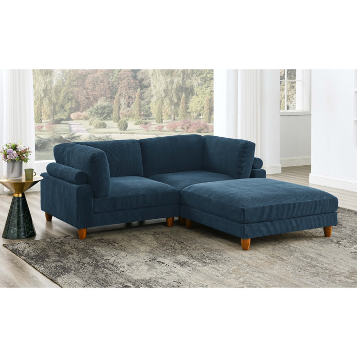 Wade Logan Balsulto Piece Corduroy Sectional Reviews Wayfair